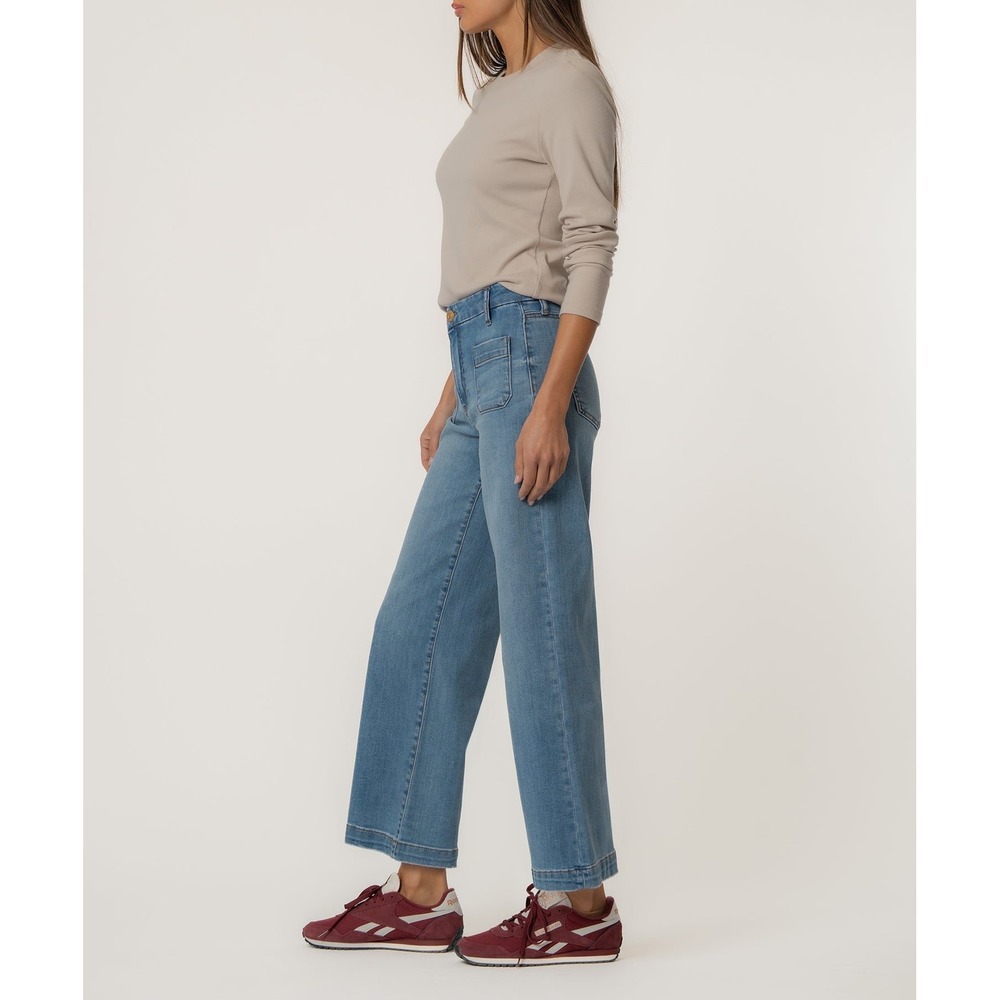 Kut from the Kloth Meg Wide Leg Jeans Blue Size 10 New Without Tags - Picture 2 of 7